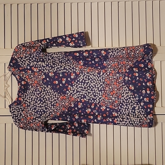 MUDD Girls blue Floral mixed patchwork print boho tunic sz 12 - Picture 4 of 4